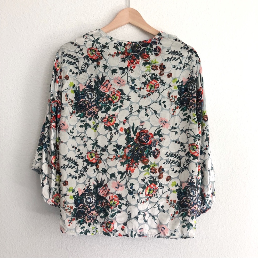 ANTHROPOLOGIE MAEVE VELVET FLORAL WRAP TOP - Picture 3 of 4